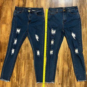 2 Pair of Women’s Size 8 Distressed Boohoo Jeans